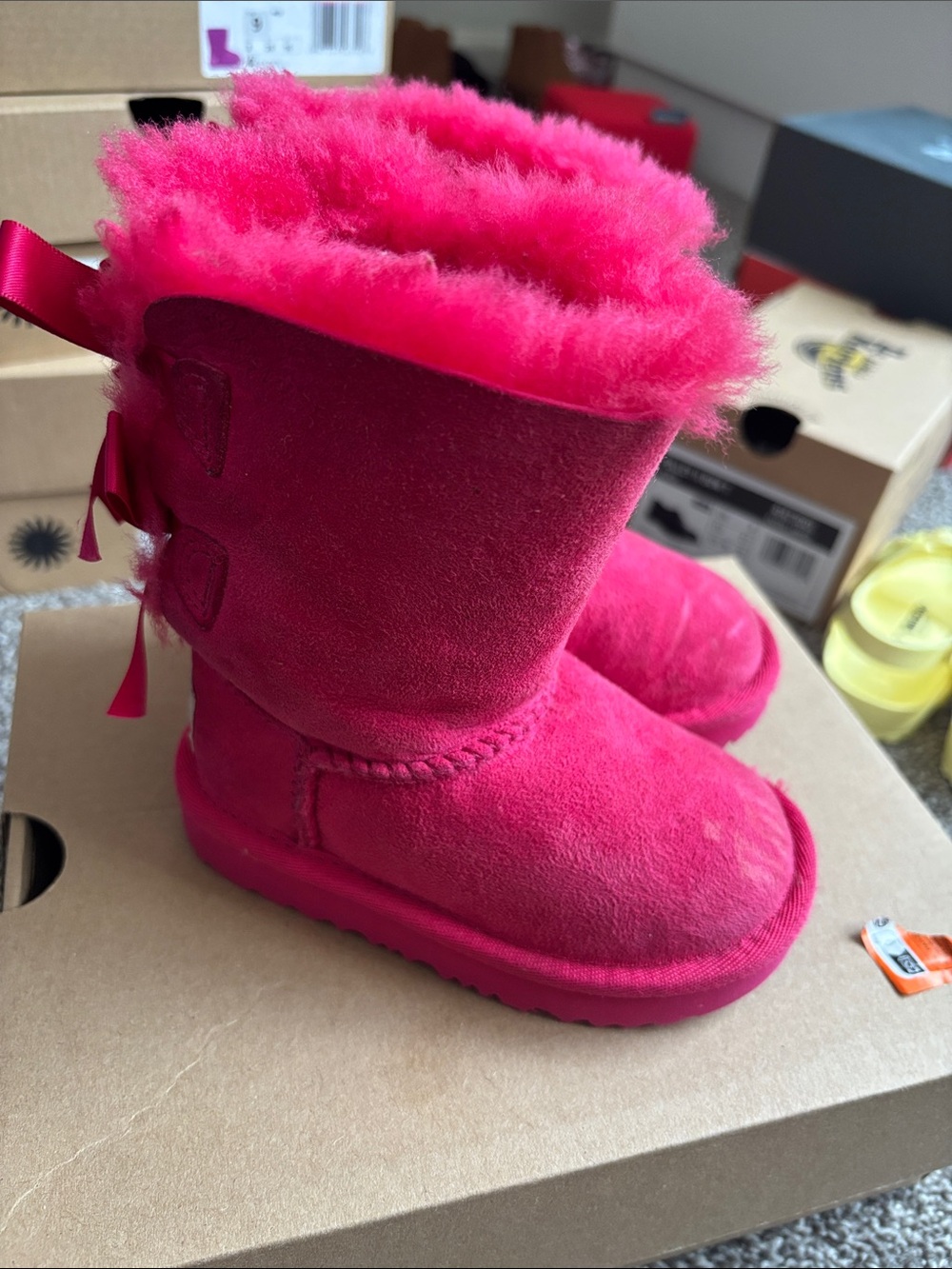 UGG Bailey Bow II Kids Bright Pink Boots